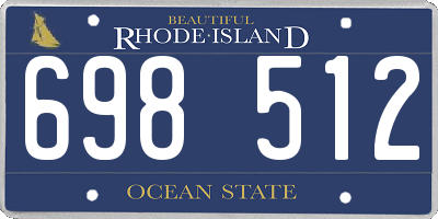 RI license plate 698512
