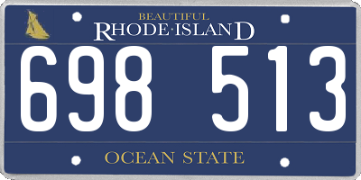 RI license plate 698513