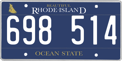 RI license plate 698514
