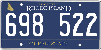 RI license plate 698522