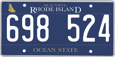 RI license plate 698524