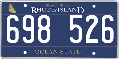 RI license plate 698526