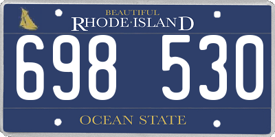 RI license plate 698530
