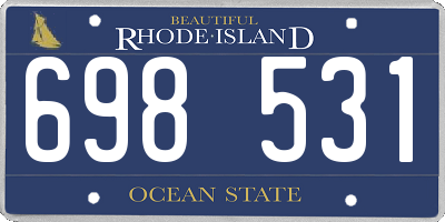 RI license plate 698531