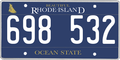 RI license plate 698532