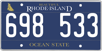 RI license plate 698533