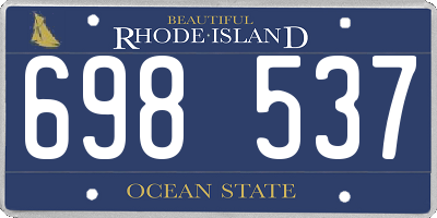 RI license plate 698537