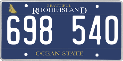 RI license plate 698540