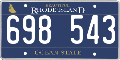 RI license plate 698543