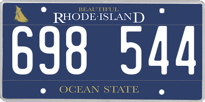 RI license plate 698544