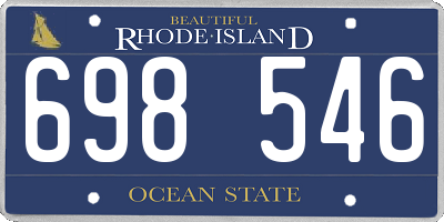 RI license plate 698546