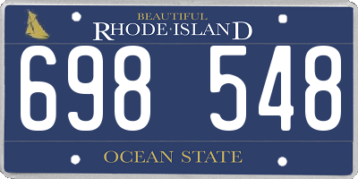 RI license plate 698548