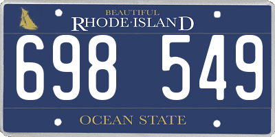 RI license plate 698549