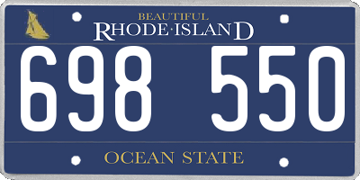 RI license plate 698550