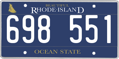 RI license plate 698551