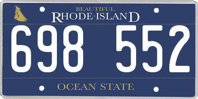 RI license plate 698552