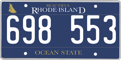 RI license plate 698553