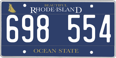 RI license plate 698554
