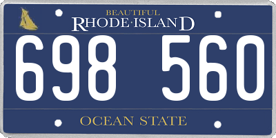 RI license plate 698560