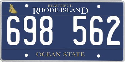 RI license plate 698562
