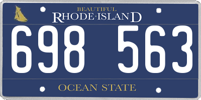 RI license plate 698563