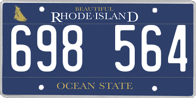 RI license plate 698564
