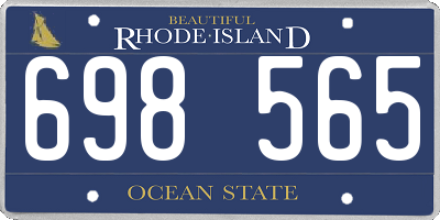 RI license plate 698565