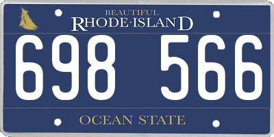 RI license plate 698566