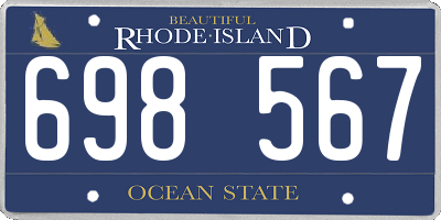 RI license plate 698567