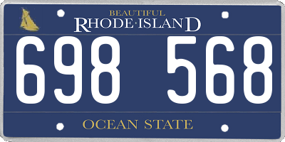 RI license plate 698568