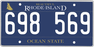 RI license plate 698569