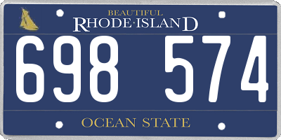 RI license plate 698574