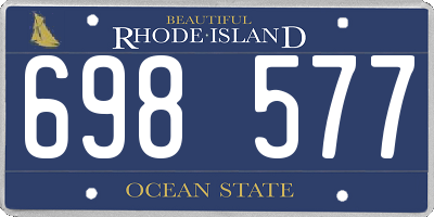 RI license plate 698577
