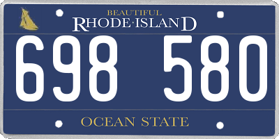 RI license plate 698580