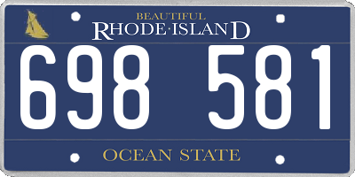 RI license plate 698581