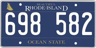 RI license plate 698582