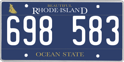RI license plate 698583