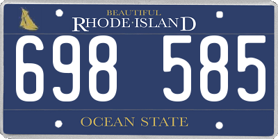 RI license plate 698585