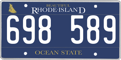 RI license plate 698589