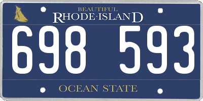 RI license plate 698593