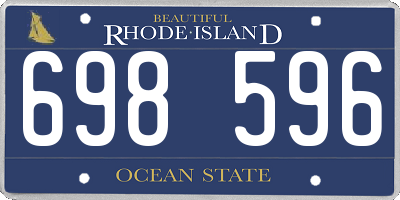 RI license plate 698596