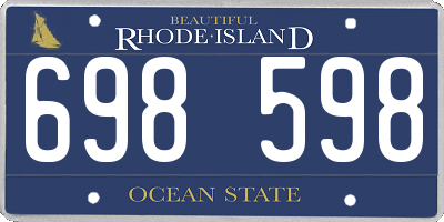RI license plate 698598