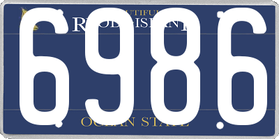 RI license plate 6986