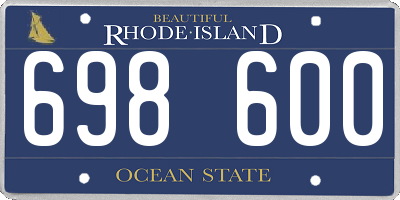 RI license plate 698600