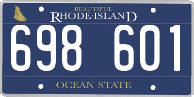 RI license plate 698601