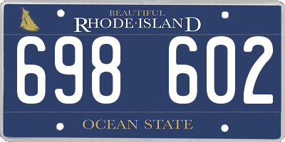 RI license plate 698602