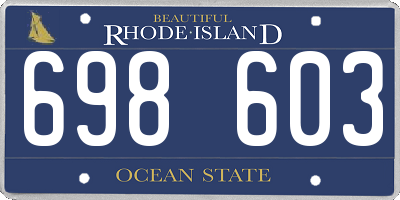 RI license plate 698603