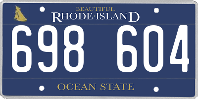 RI license plate 698604