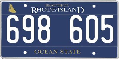 RI license plate 698605
