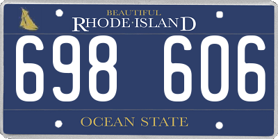 RI license plate 698606